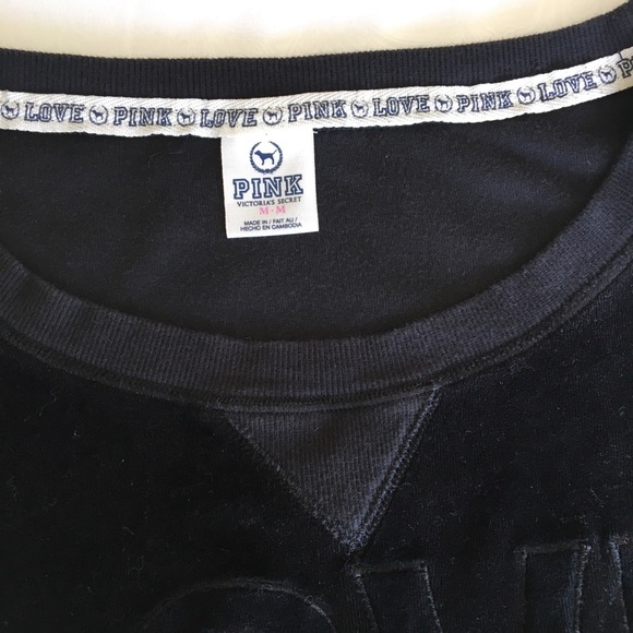 Victoria’s Secret PINK- Velour Black Sweater, medium - Picture 5 of 7